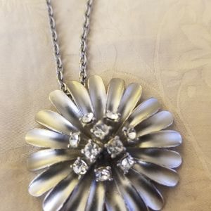 Brand New brushed silver finish necklace/pendant